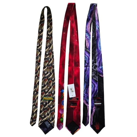 J. Garcia Lot of 3 Men's Ties, Abstract Prints, One NWT - Picture 3 of 7